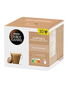 Nescafé Cortado 30 package and capsule for Dolce Gusto
